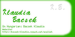 klaudia bacsek business card